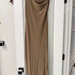 Elegant Tan Maxi Dress